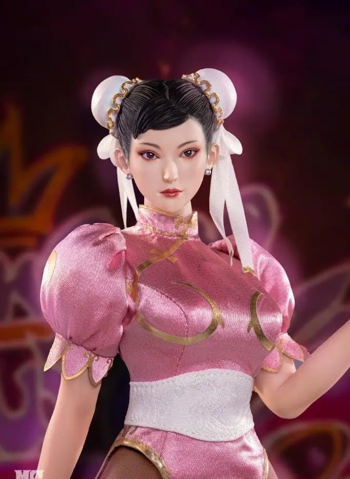 Pre-Order Star Man 1:6 Female fighter Chun-Li Pink Cheongsam