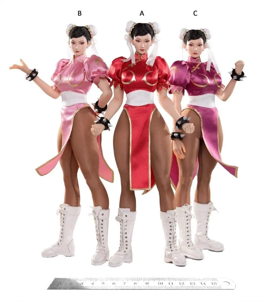 Pre-Order Star Man 1:6 Female fighter Chun-Li Pink Cheongsam