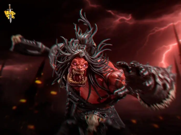 Hero toys 1/10 Tribal War Song Warchief Grommash Hellscream Red